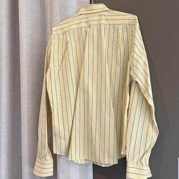 Abercrombie & Fitch Button Down Muscle Shirt Long Sleeve Yellow stripe, Size XXL - Picture 5 of 8